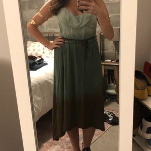 Grecian Goddess Dress in Blue Brown Ombre